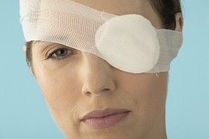 Woman Recovering From LASIK
