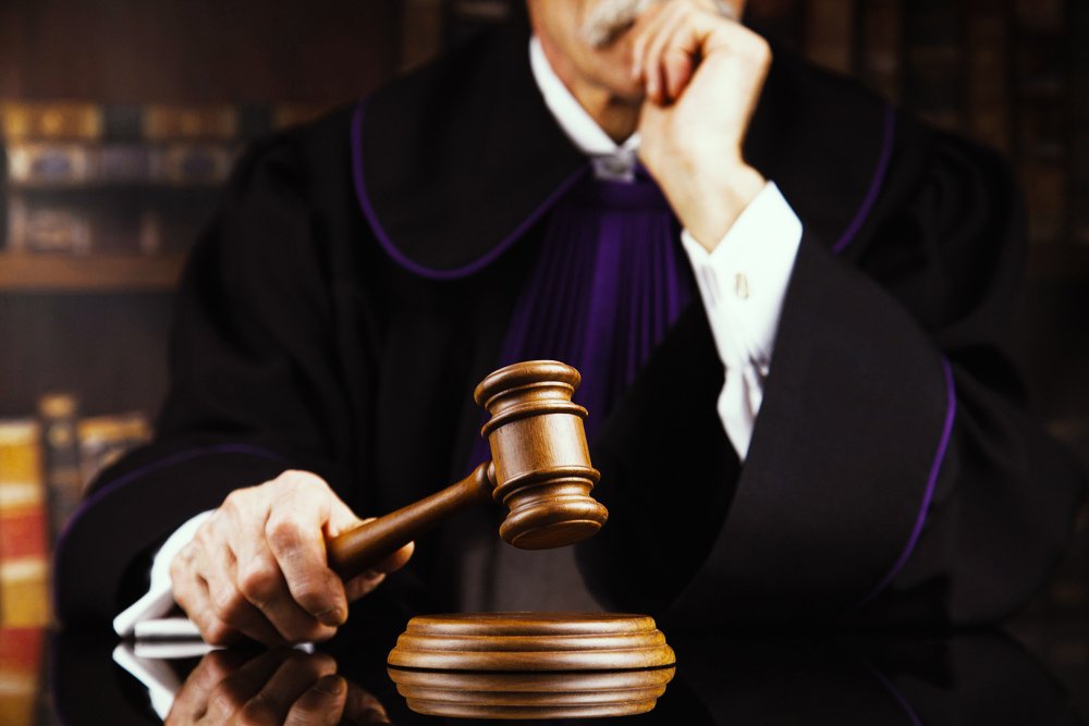 Judge holding a gavel