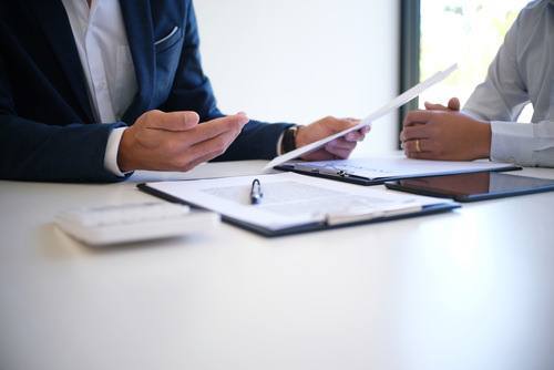 attorney meeting with client