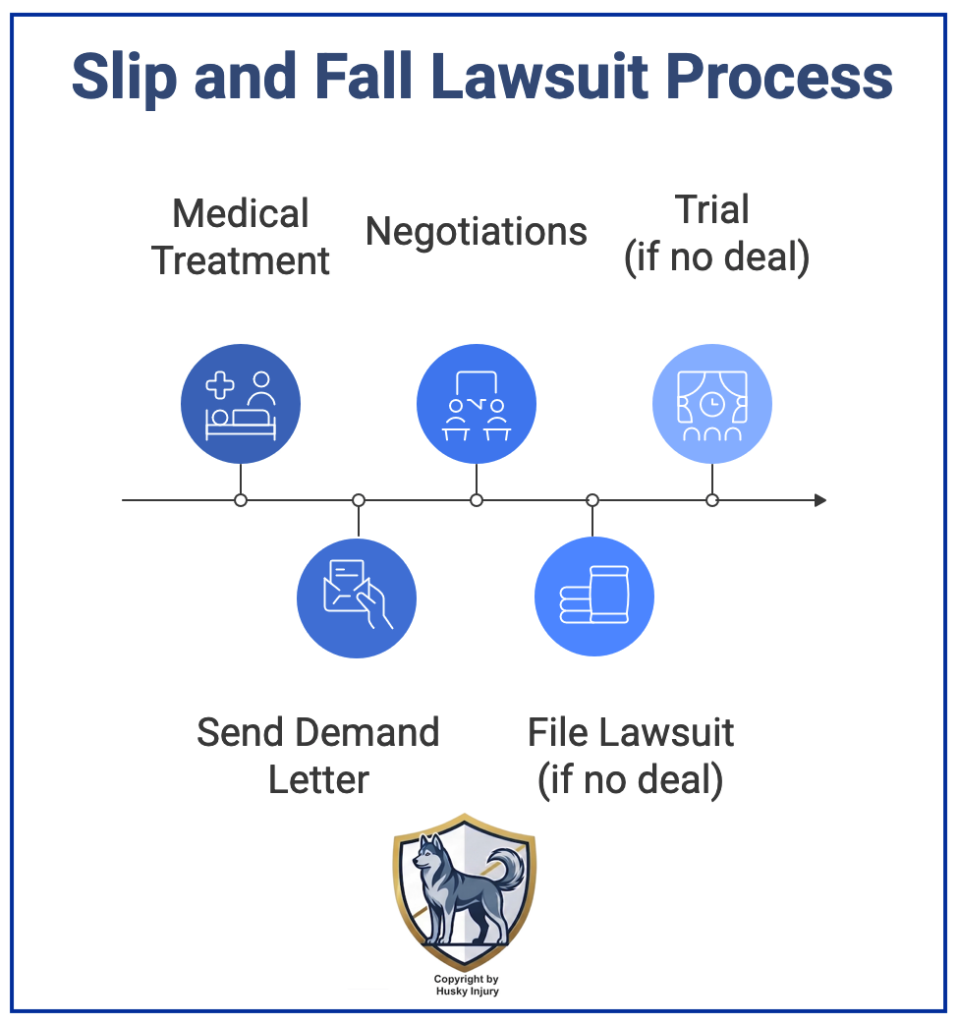 Flowchart of slip and fall lawsuit in Nevada